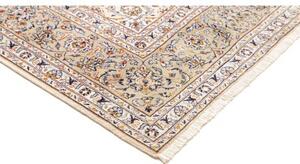Tappeto Kashan Medaglione Floreale Avorio Blu 205x325 Cm