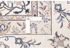 Tappeto Kashan Medaglione Floreale Avorio Rosa Antico 197x300 Cm