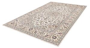 Tappeto Kashan Medaglione Floreale Avorio Blu Scuro 194x293 Cm