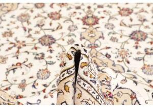 Tappeto Kashan Medaglione Floreale Avorio Blu Scuro 197x300 Cm