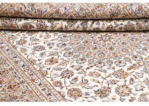 Tappeto Kashan Medaglione Floreale Avorio Blu 205x325 Cm