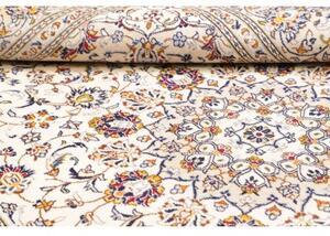 Tappeto Kashan Medaglione Floreale Avorio Blu Scuro 200x310 Cm