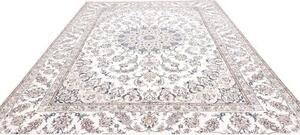 Tappeto Kashan Medaglione Floreale Avorio Rosa Antico 197x300 Cm
