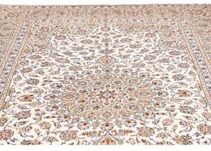 Tappeto Kashan Medaglione Floreale Avorio Blu 205x325 Cm
