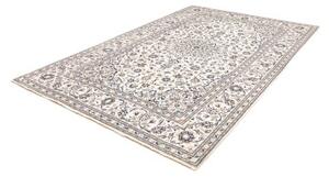 Tappeto Kashan Medaglione Floreale Avorio Blu 200x303 Cm