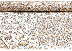 Tappeto Kashan Medaglione Floreale Avorio Blu 200x300 Cm