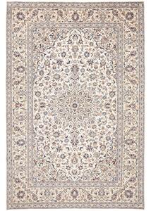 Tappeto Kashan Medaglione Floreale Avorio Blu Scuro 194x293 Cm