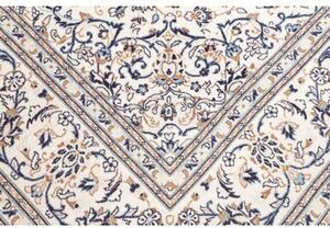 Tappeto Kashan Medaglione Floreale Avorio Blu 200x303 Cm