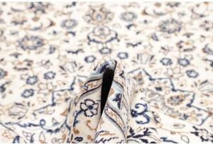 Tappeto Kashan Medaglione Floreale Avorio Blu 200x303 Cm