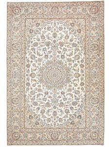 Tappeto Kashan Medaglione Floreale Avorio Blu 200x300 Cm