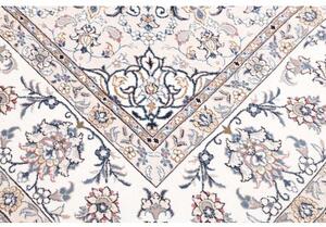 Tappeto Kashan Medaglione Floreale Avorio Rosa Antico 197x300 Cm