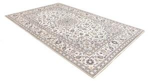 Tappeto Kashan Medaglione Floreale Avorio Blu 200x303 Cm