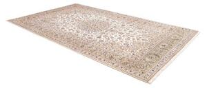 Tappeto Kashan Medaglione Floreale Avorio Blu 205x325 Cm