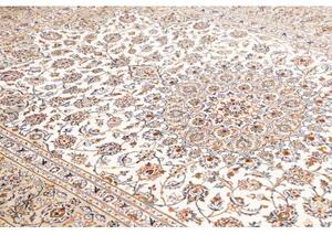 Tappeto Kashan Medaglione Floreale Avorio Blu 205x325 Cm