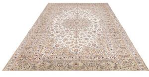 Tappeto Kashan Medaglione Floreale Avorio Blu 205x325 Cm