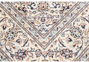 Tappeto Kashan Medaglione Floreale Avorio Blu Scuro 194x293 Cm