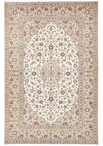 Tappeto Kashan Medaglione Floreale Avorio Blu Scuro 197x300 Cm