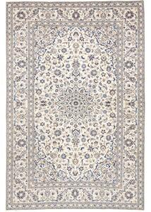 Tappeto Kashan Medaglione Floreale Avorio Blu 200x303 Cm