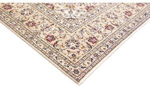 Tappeto Kashan Medaglione Floreale Avorio Blu Scuro 197x300 Cm