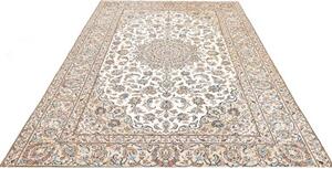 Tappeto Kashan Medaglione Floreale Avorio Blu 200x300 Cm