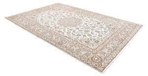 Tappeto Kashan Medaglione Floreale Avorio Blu 200x300 Cm