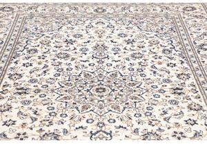 Tappeto Kashan Medaglione Floreale Avorio Blu 200x303 Cm