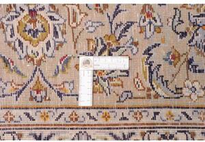 Tappeto Kashan Medaglione Floreale Avorio Blu 205x325 Cm