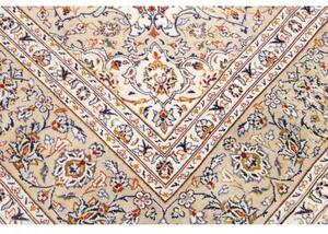 Tappeto Kashan Medaglione Floreale Avorio Blu 205x325 Cm