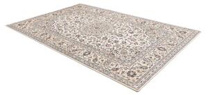 Tappeto Kashan Medaglione Floreale Avorio Blu Scuro 194x293 Cm