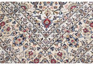 Tappeto Kashan Medaglione Floreale Avorio Blu Scuro 245x360 Cm