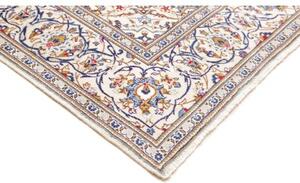 Tappeto Kashan Medaglione Floreale Avorio Blu 198x297 Cm