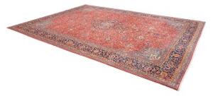 Tappeto Sarough Medaglione Floreale Rosso Corallo Blu Notte 296x400 Cm
