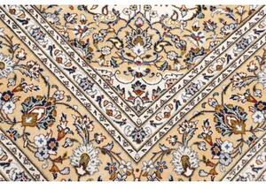 Tappeto Kashan Medaglione Floreale Avorio Beige 203x317 Cm