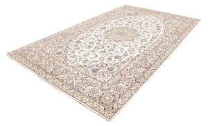Tappeto Kashan Medaglione Floreale Écru Blu Indaco 200x313 Cm
