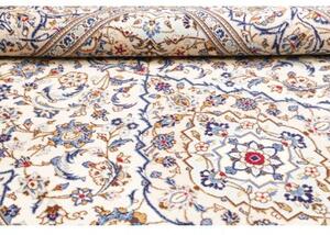 Tappeto Kashan Medaglione Floreale Avorio Blu 198x297 Cm