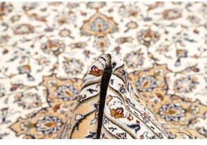 Tappeto Kashan Medaglione Floreale Avorio Beige 203x317 Cm