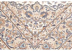 Tappeto Kashan Medaglione Floreale Écru Blu Indaco 200x313 Cm