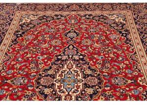 Tappeto Ardakan Medaglione Floreale Rosso Blu Scuro 190x293 Cm