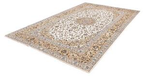 Tappeto Kashan Medaglione Floreale Avorio Beige 203x317 Cm