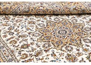 Tappeto Kashan Medaglione Floreale Avorio Beige 203x317 Cm