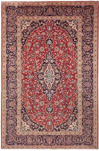 Tappeto Ardakan Medaglione Floreale Rosso Blu Scuro 190x293 Cm