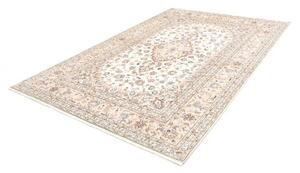Tappeto Kashan Medaglione Floreale Avorio Blu 196x293 Cm