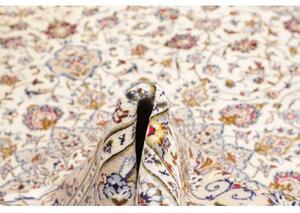 Tappeto Kashan Medaglione Floreale Avorio Blu Scuro 253x340 Cm