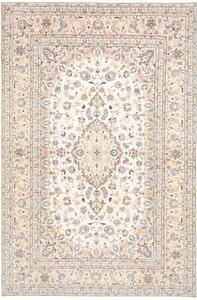 Tappeto Kashan Medaglione Floreale Avorio Blu 196x293 Cm