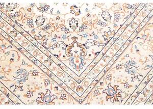 Tappeto Kashan Medaglione Floreale Avorio Blu 196x293 Cm