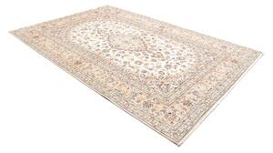 Tappeto Kashan Medaglione Floreale Avorio Blu 196x293 Cm