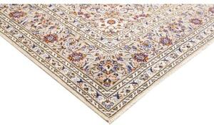 Tappeto Kashan Medaglione Floreale Avorio Blu Scuro 253x340 Cm