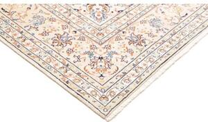 Tappeto Kashan Medaglione Floreale Avorio Blu 196x293 Cm