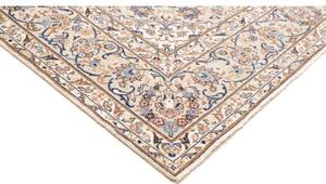 Tappeto Kashan Medaglione Floreale Écru Blu Indaco 200x313 Cm