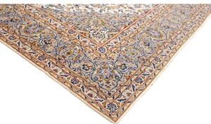 Tappeto Kashan Medaglione Floreale Avorio Blu 260x387 Cm